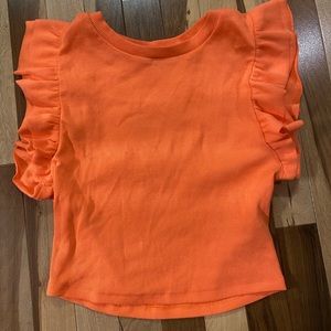 Zara orange ruffled top